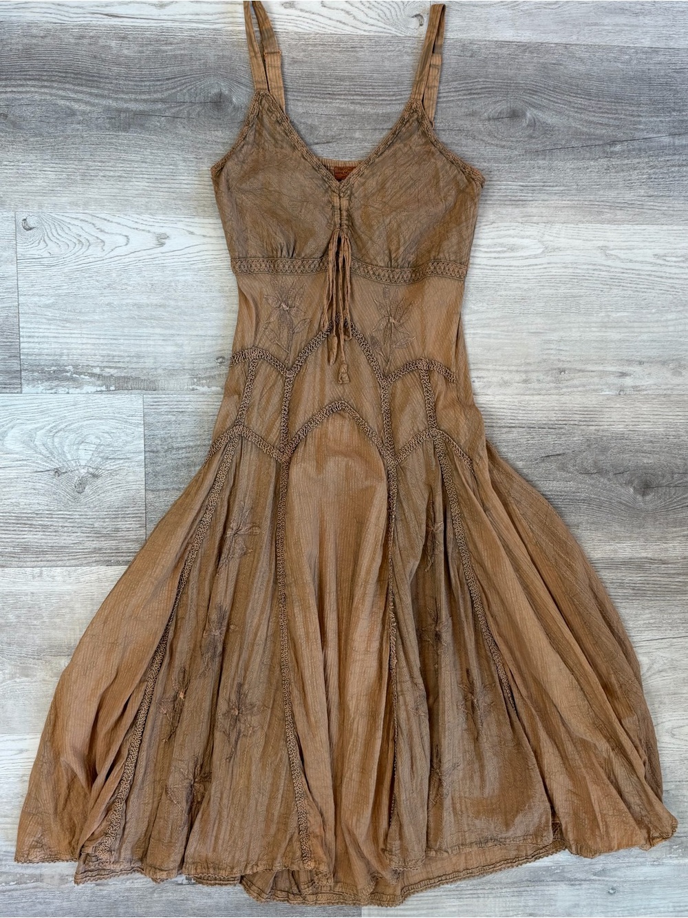 Scully Women’s Long Spaghetti Strap 100% Cotton Dress Copper Brown Size S - Picture 4 of 14